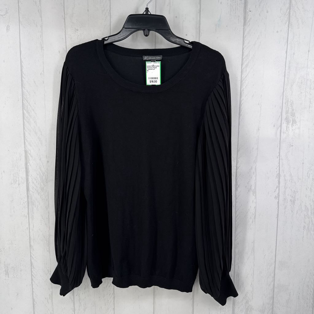 L pleated slv sweater