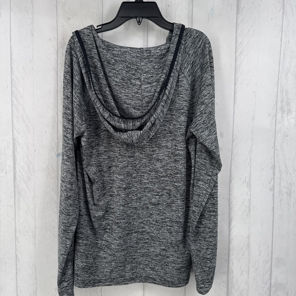 L l/s marled top w/ hood