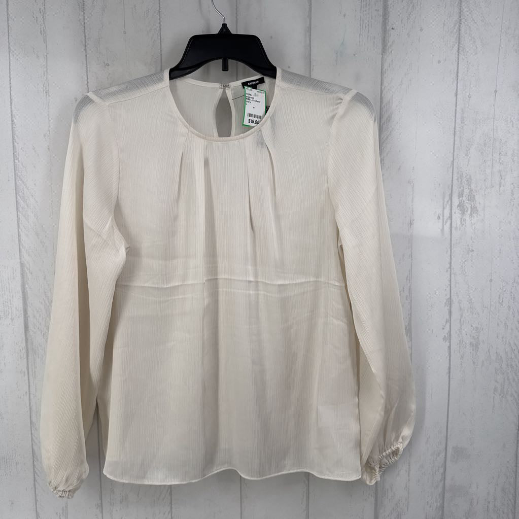 R58 L l/s sheer pleated top