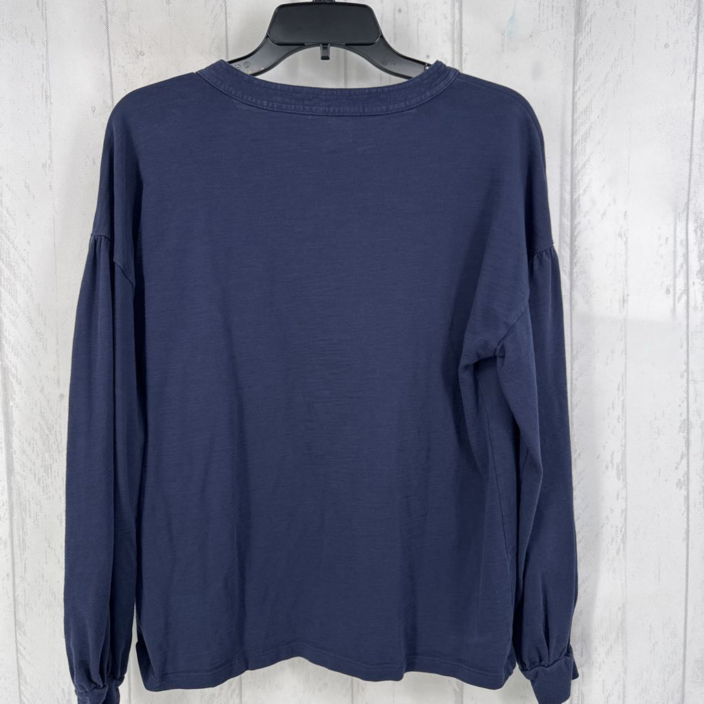 M quarter button down l/s top