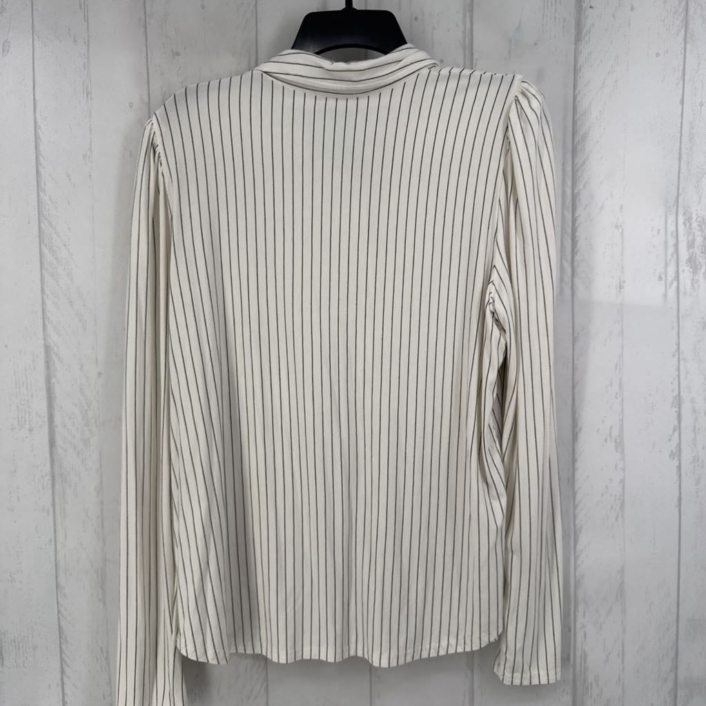 L striped button down l/s top