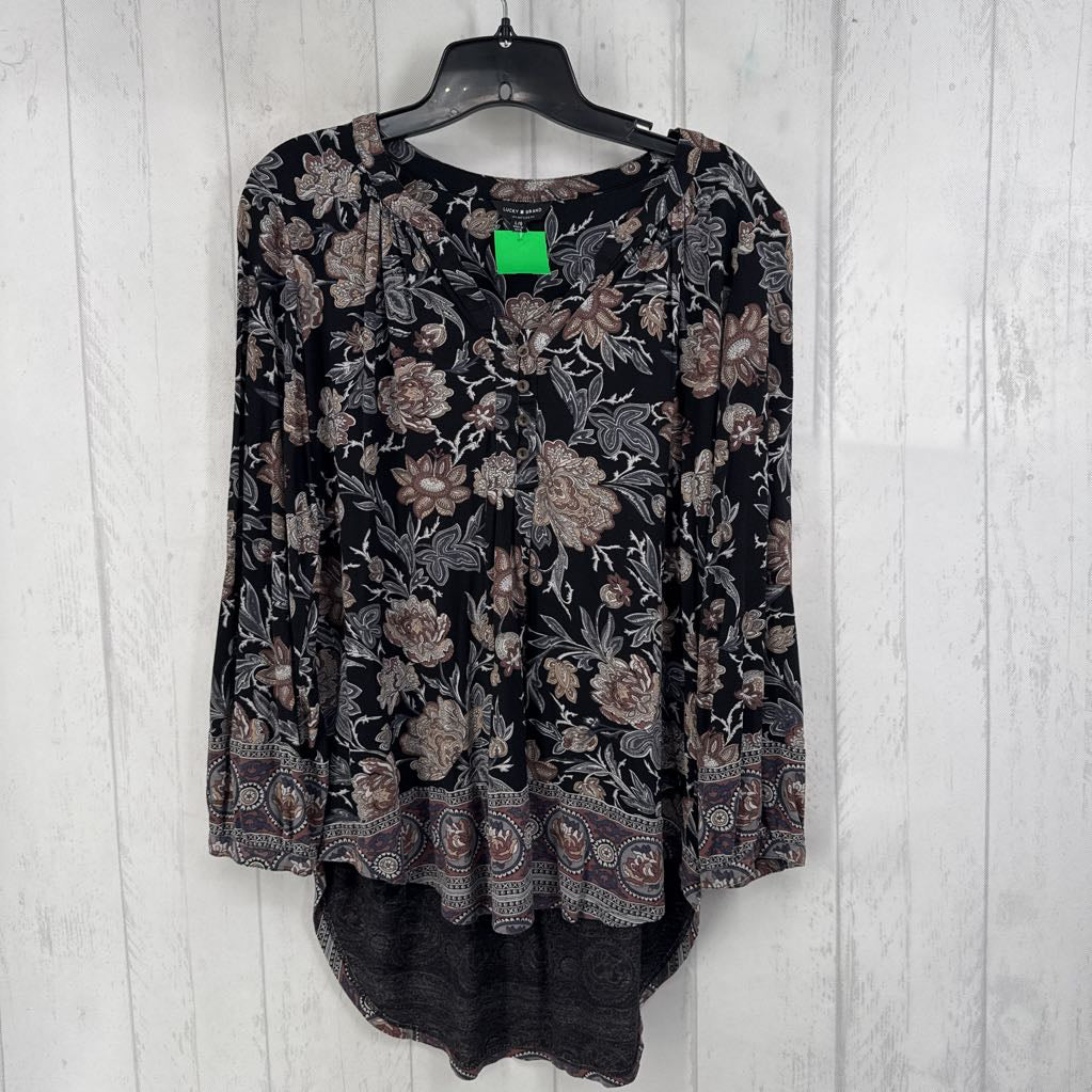 L paisley print l/s top