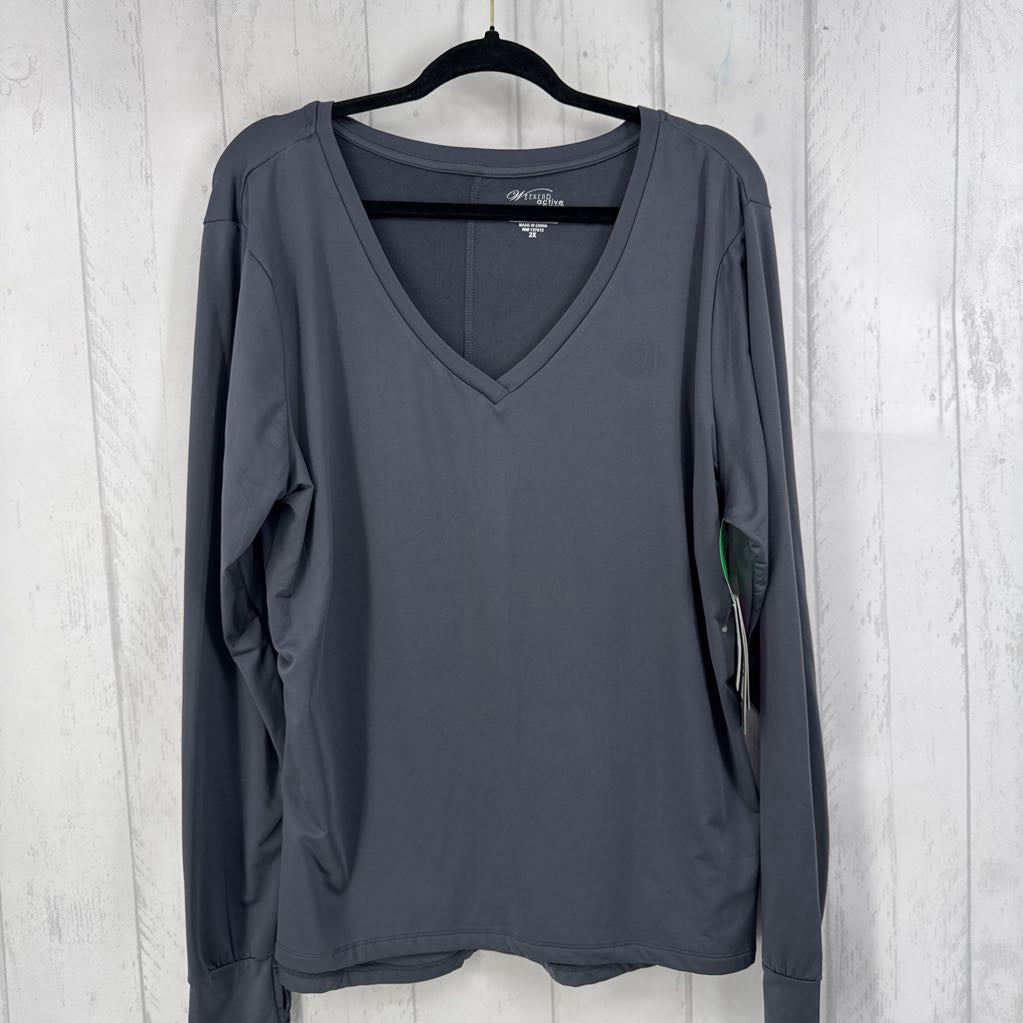 R45 2X v-neck l/s tee