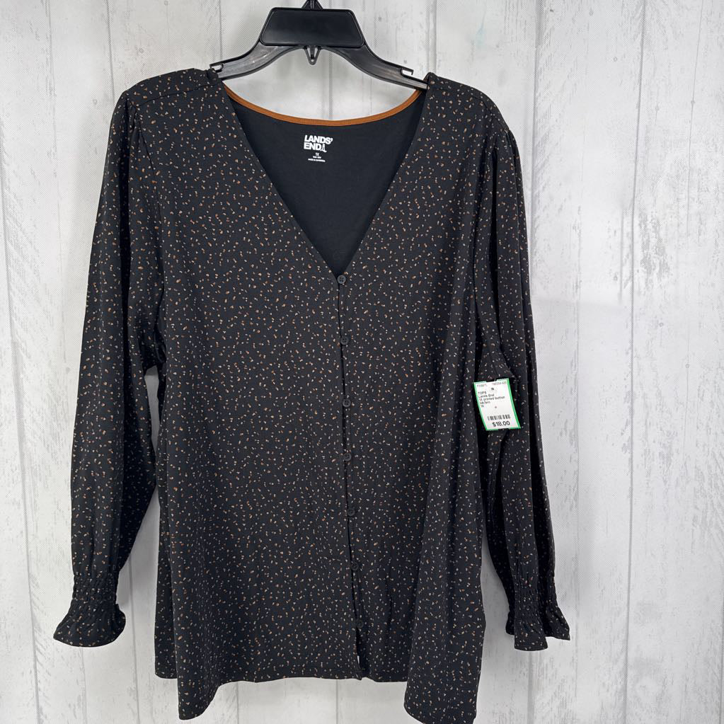1X printed button down l/s top