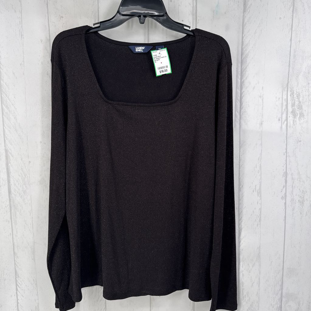 1X square neck l/s top