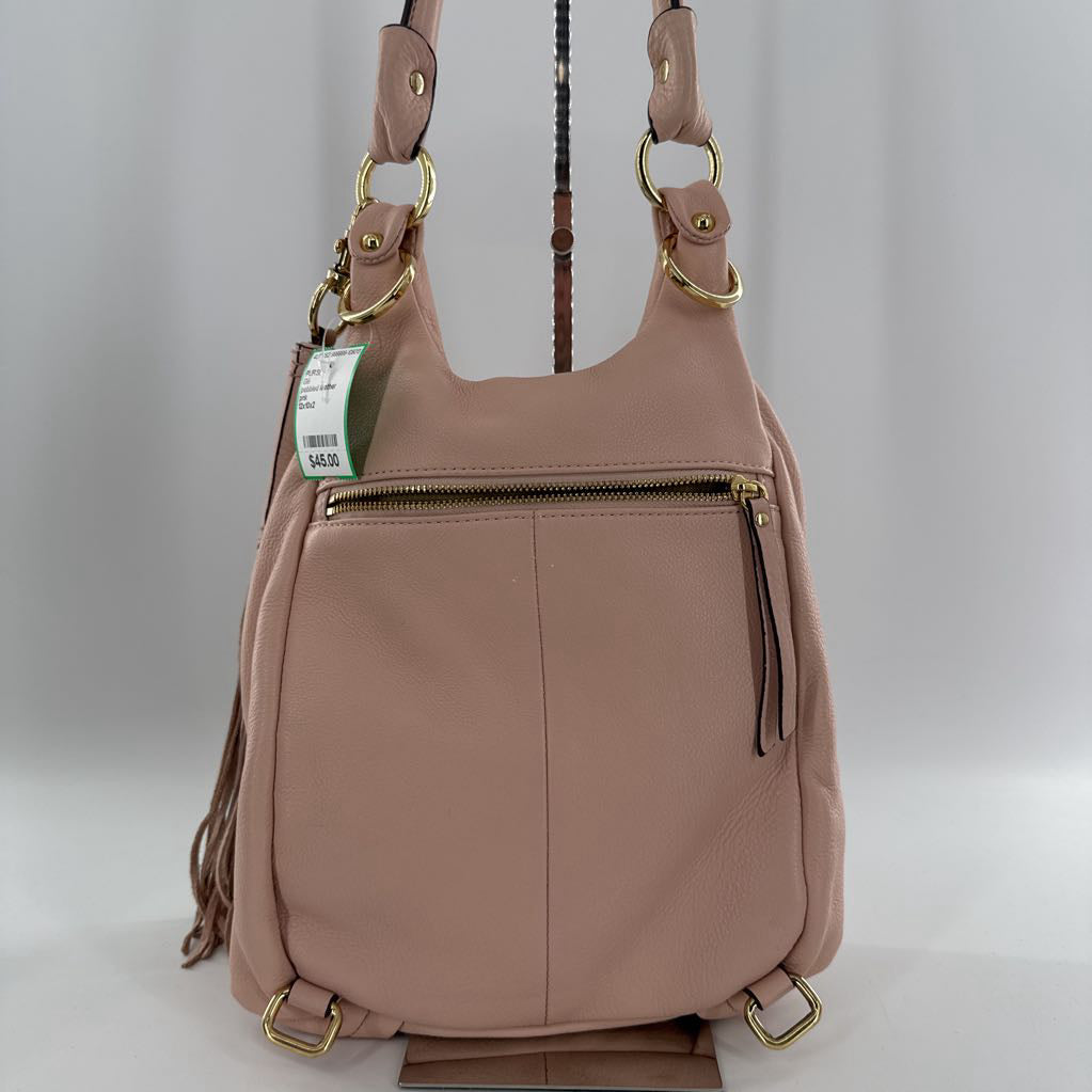 pebbled leather front flap tassel purse