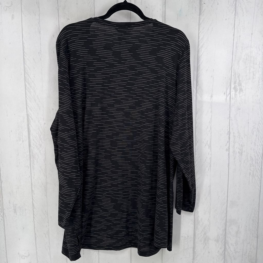 2X striped scoop neck l/s top