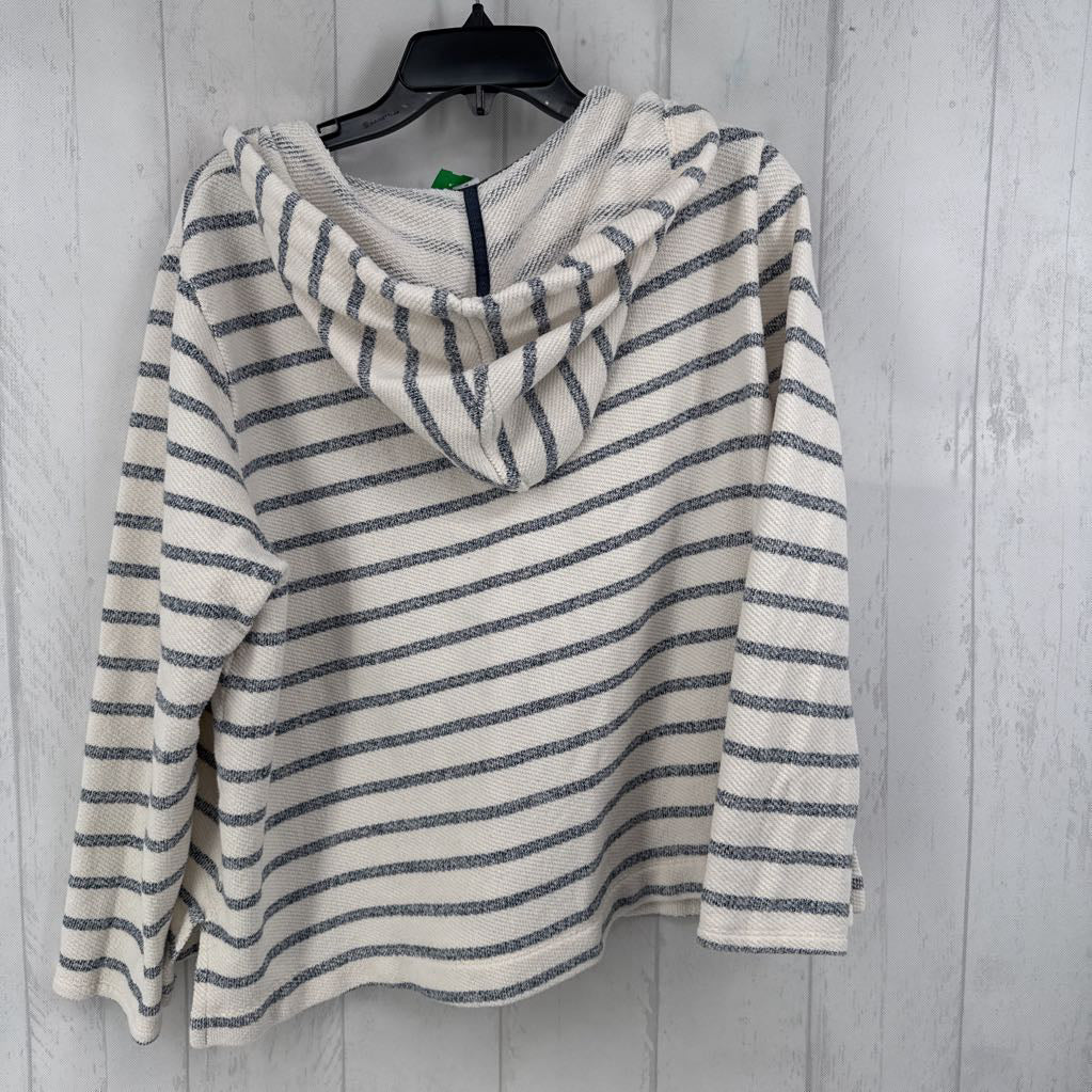 XL striped v-neck hoodie