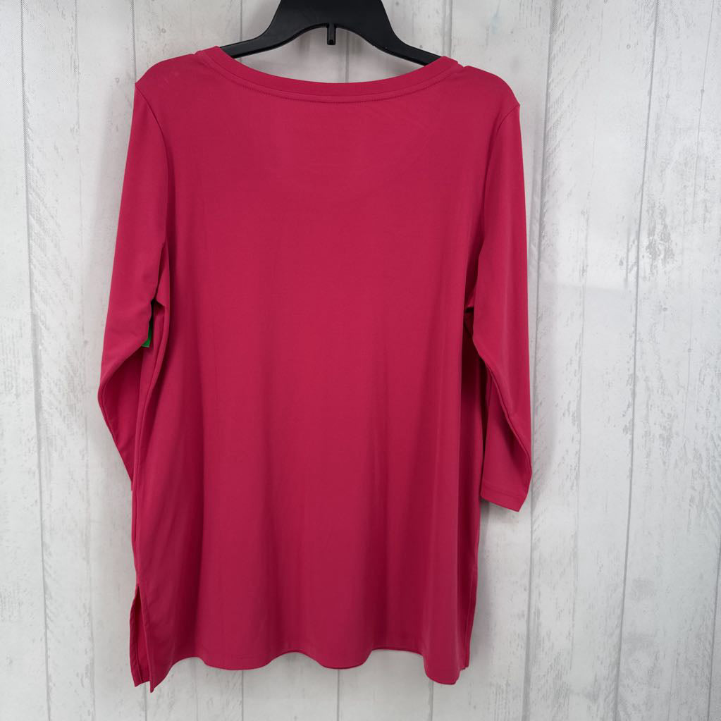 LP scoop neck 3/4 slv top