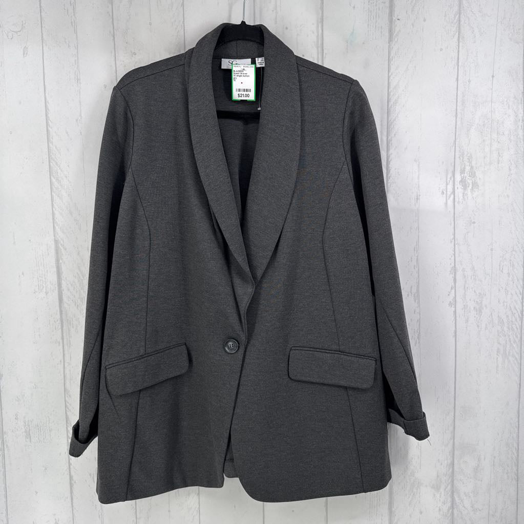 1X single button blazer
