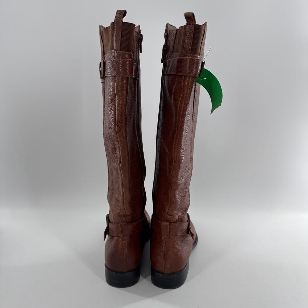 8.5 wide calf leather riding boots