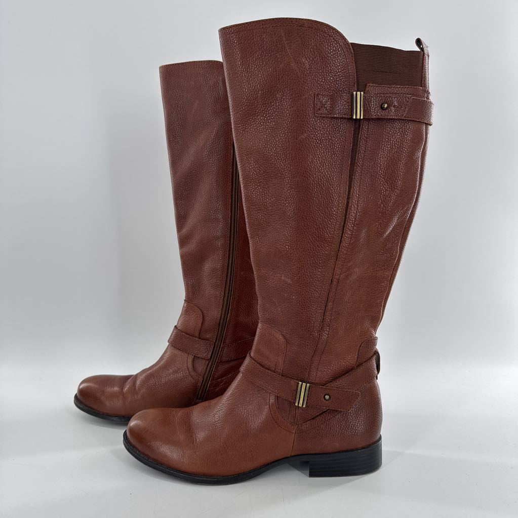 8.5 wide calf leather riding boots