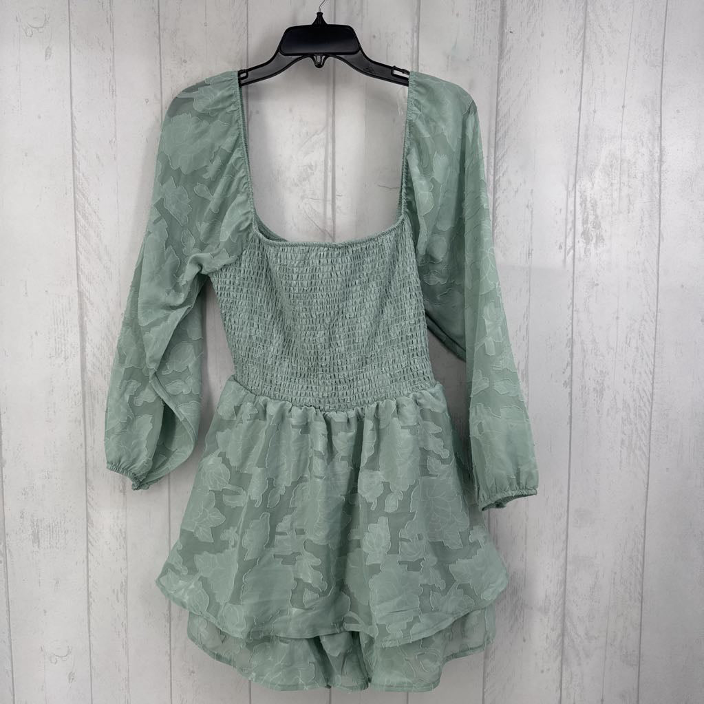 XL smocked jacquard l/s dress