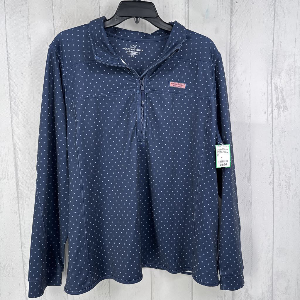 2X printed half zip pullover
