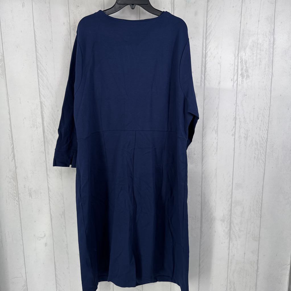 18W notch neck 3/4 slv dress