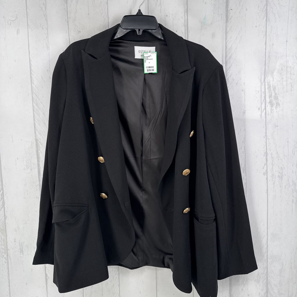 2X gold button detail blazer