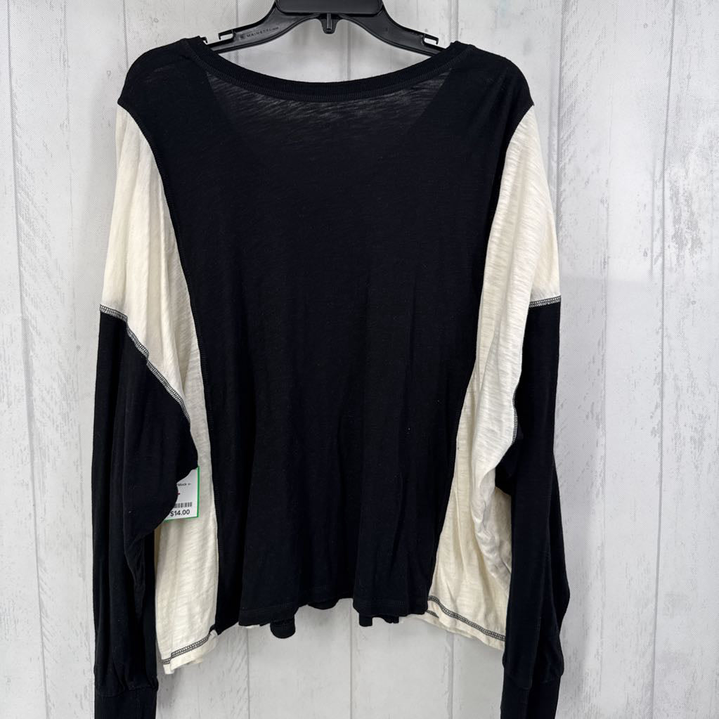 3X colorblock v-neck l/s tee