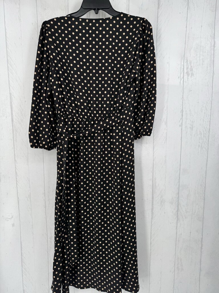 M polka-dot 3/4 slv dress