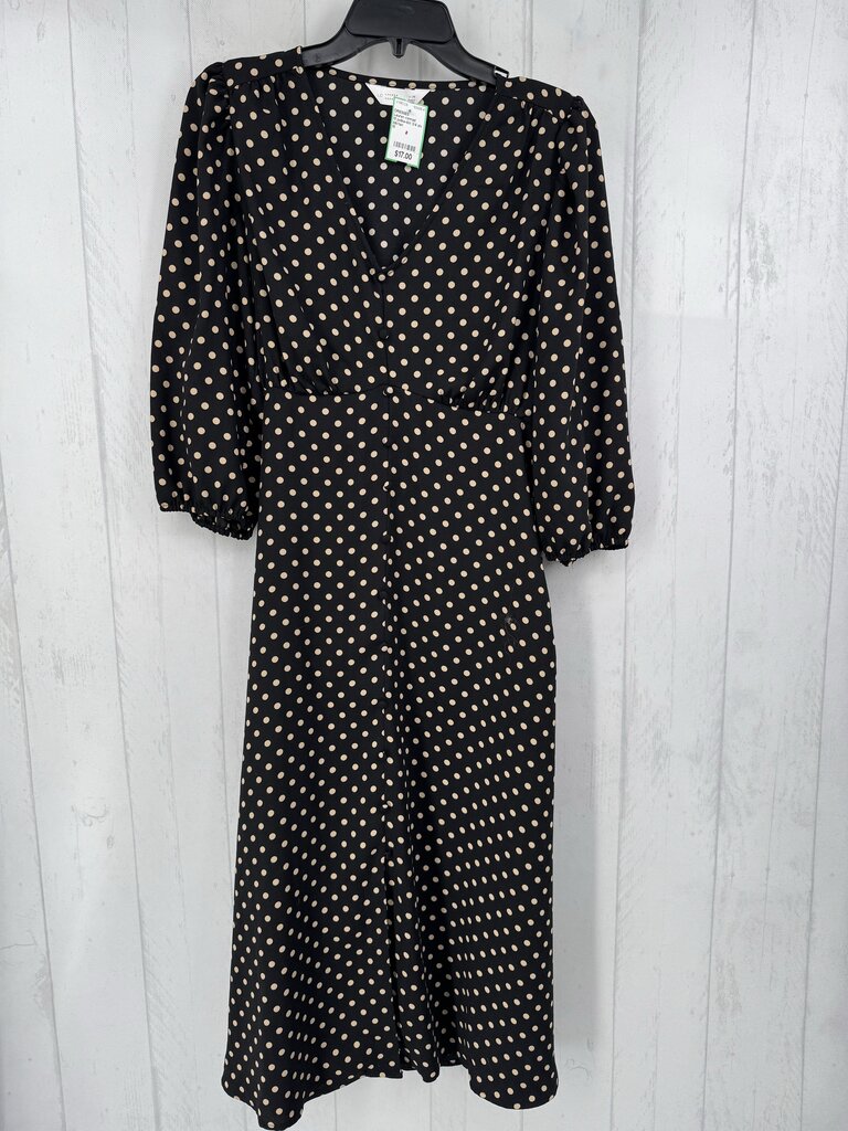 M polka-dot 3/4 slv dress