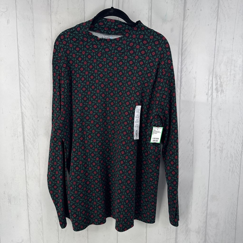 R16 2X flo print l/s t-neck