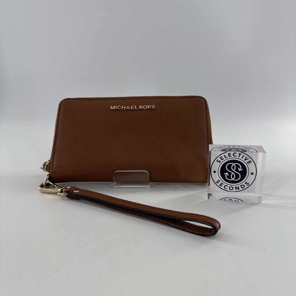 saffiano leather zip-around wallet/wristlet