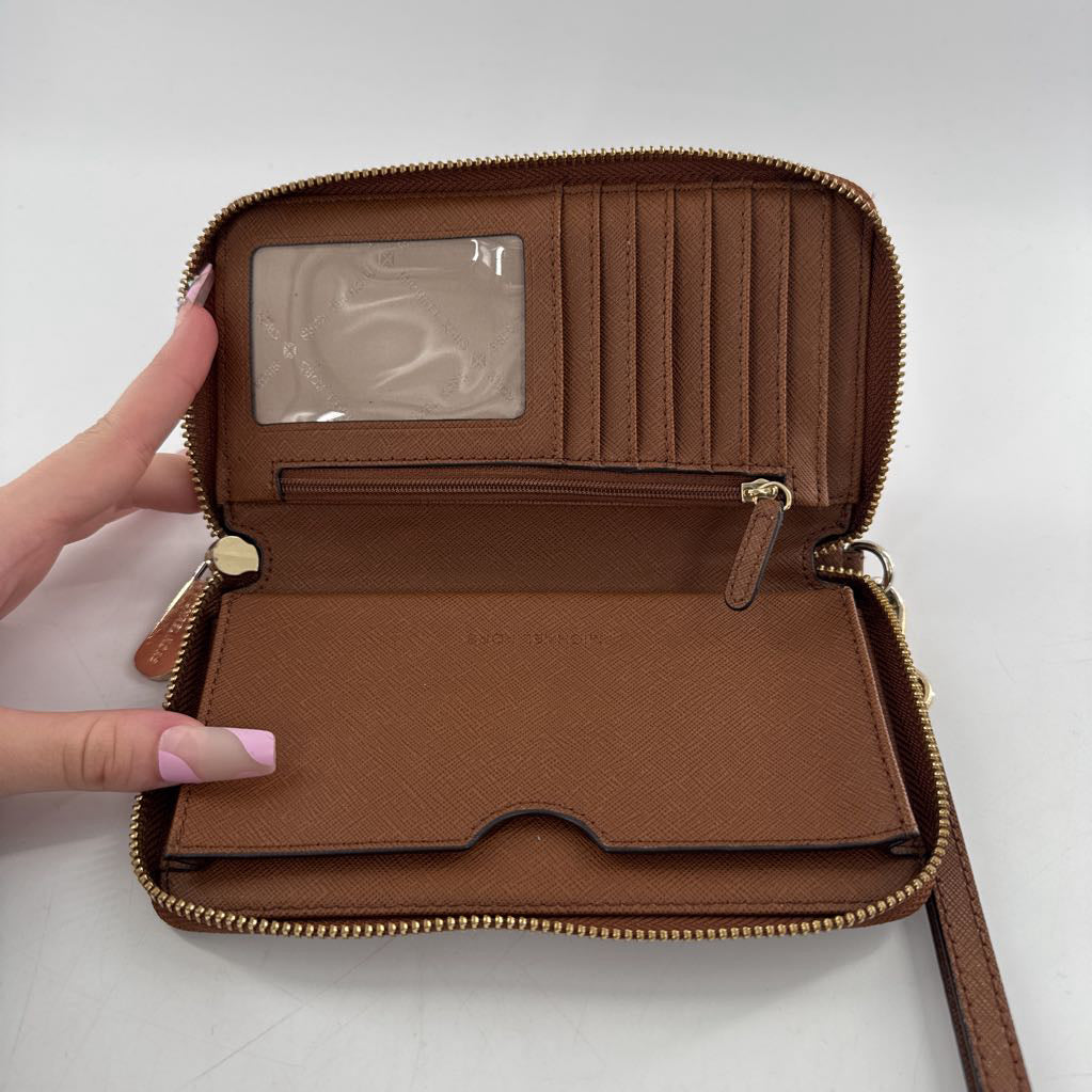 saffiano leather zip-around wallet/wristlet