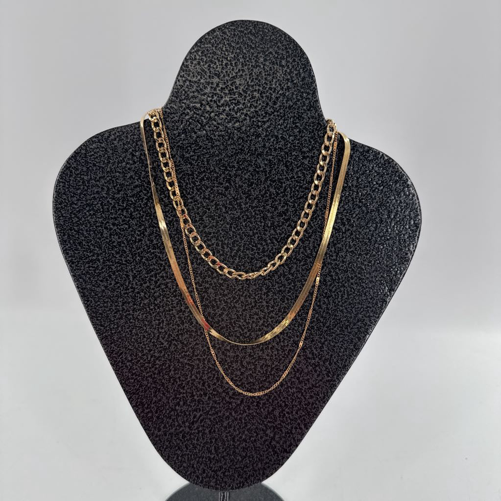 10" gold tone multi-chain necklace