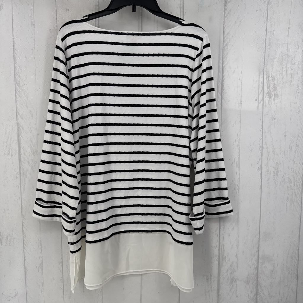 1x cuff slv stripe top