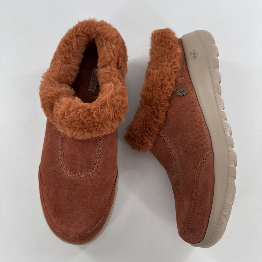 7 leather faux fur lined slip-ons