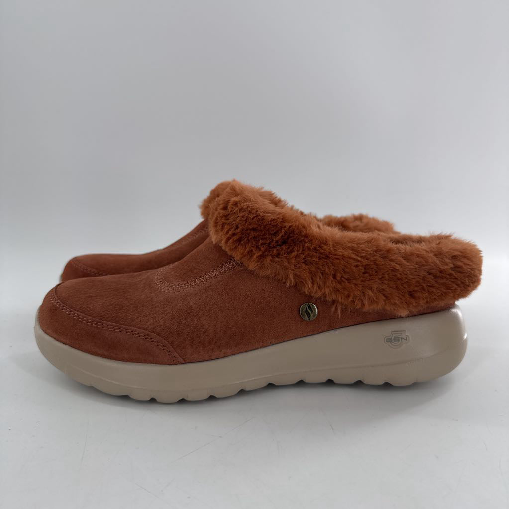 7 leather faux fur lined slip-ons