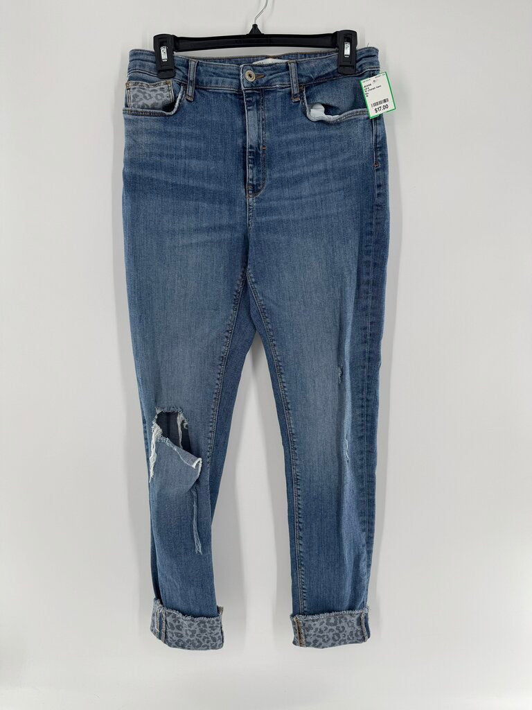 10 chetah hem jeans