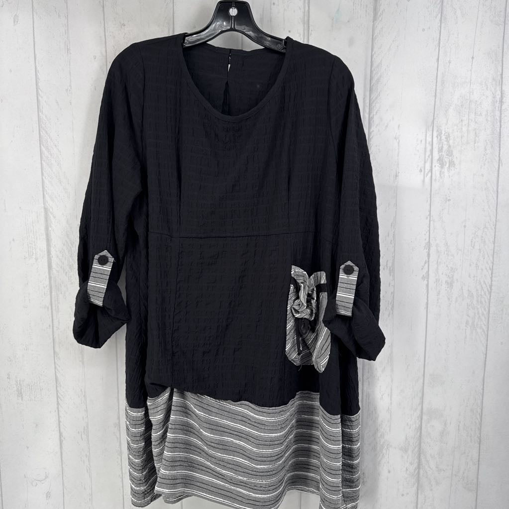 L textured tab slv tunic