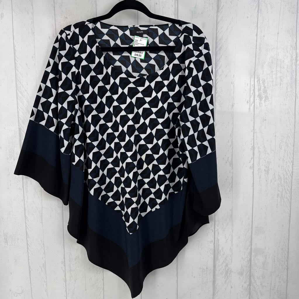 18 printed 3/4 slv top