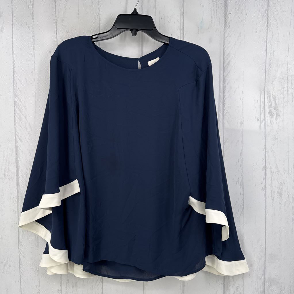 XL colorblock flutter slv top