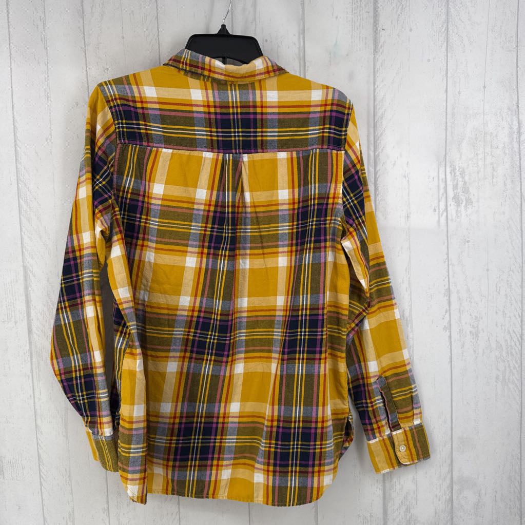 L plaid button down l/s top