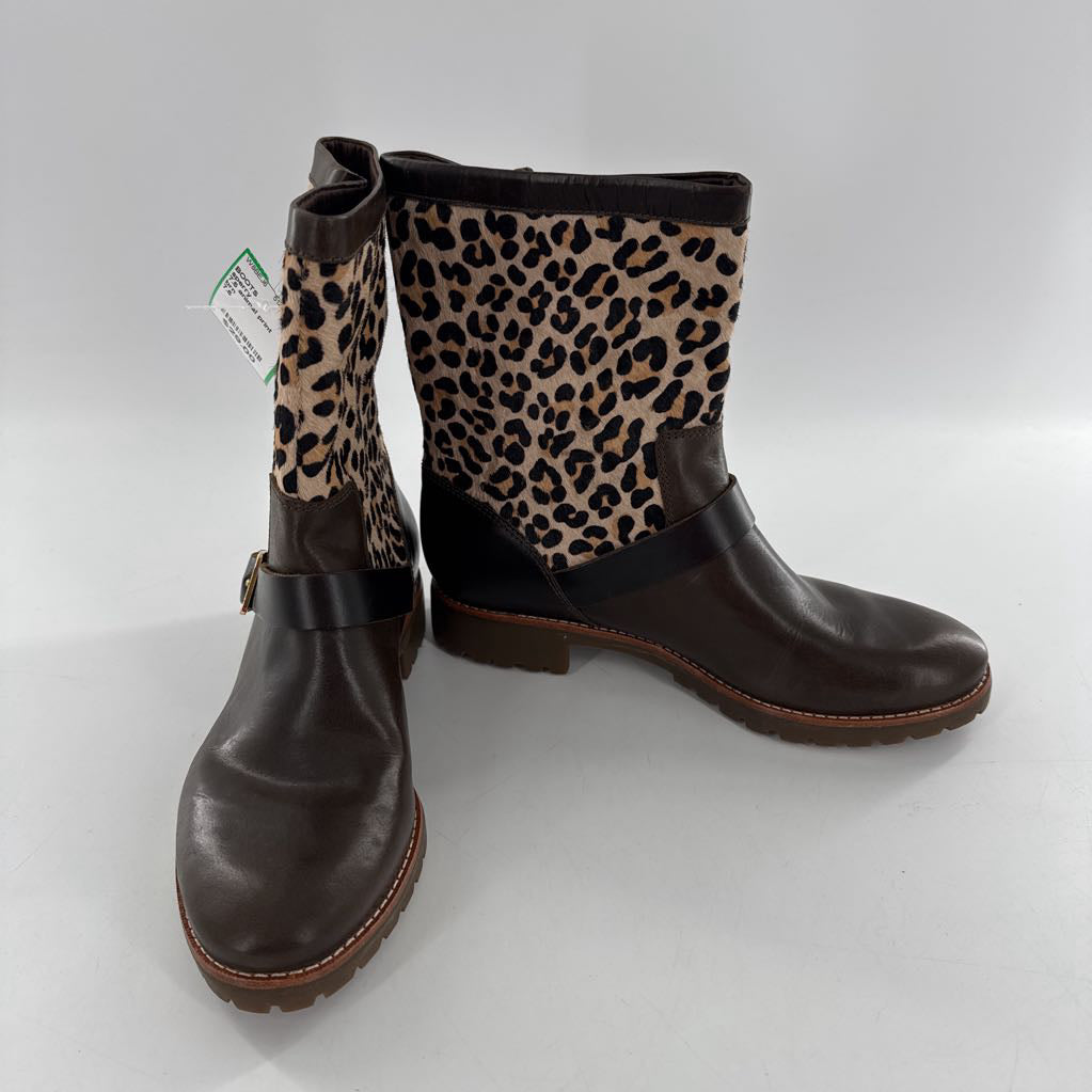 7.5 animal print buckle pull on boots
