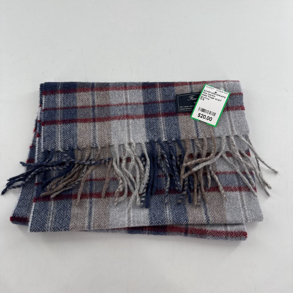 plaid fringe scarf