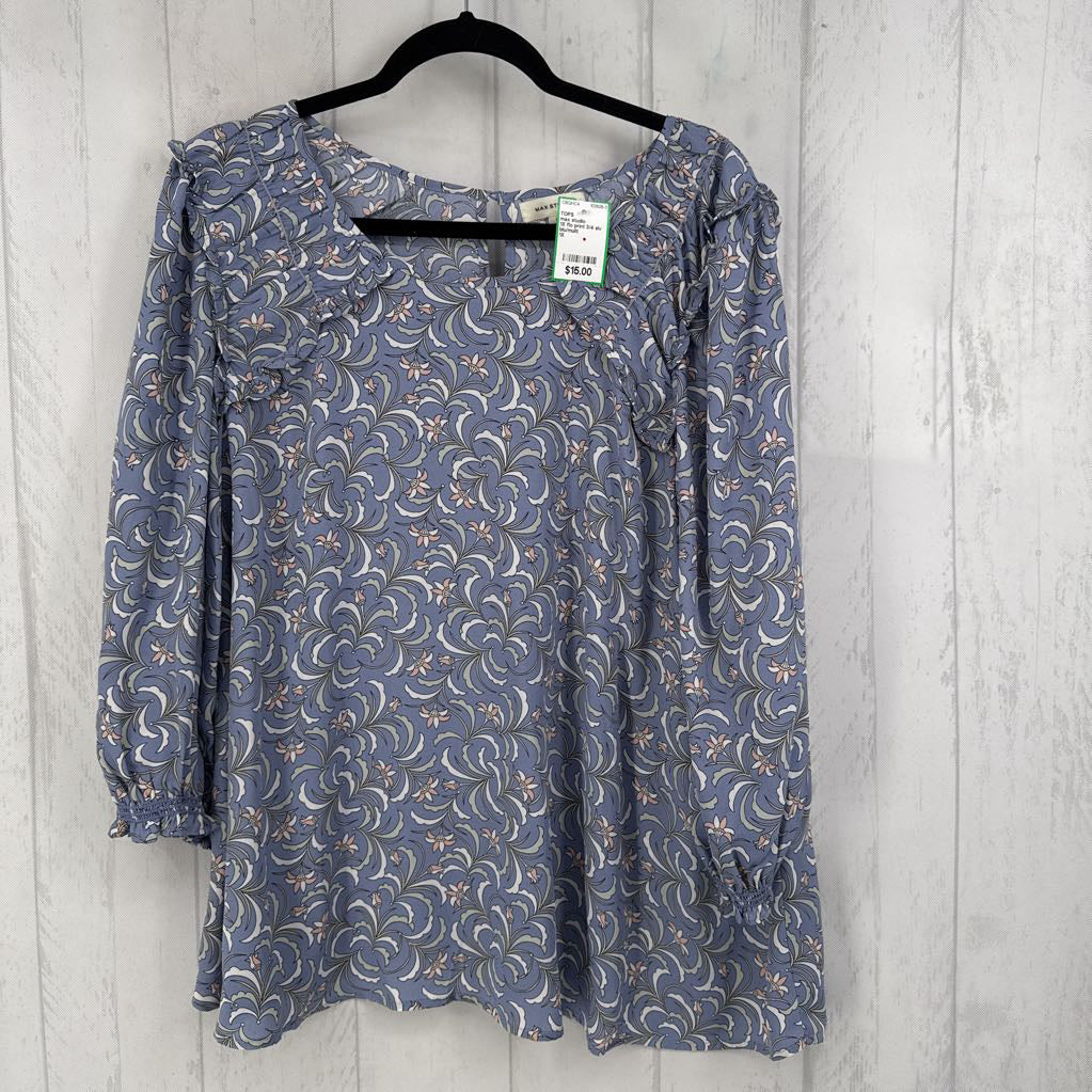 1X flo print 3/4 slv top