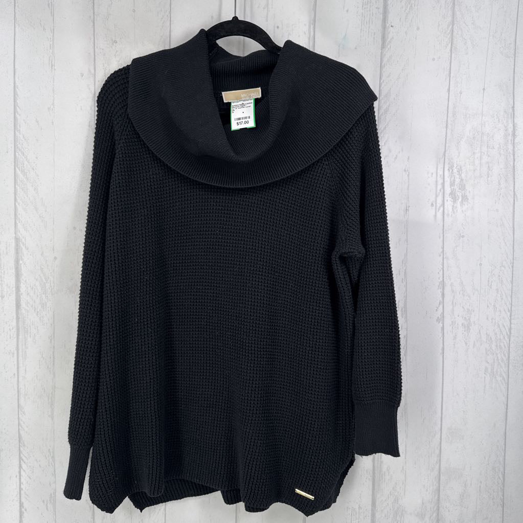 1x l/s waffle cowl neck sweater