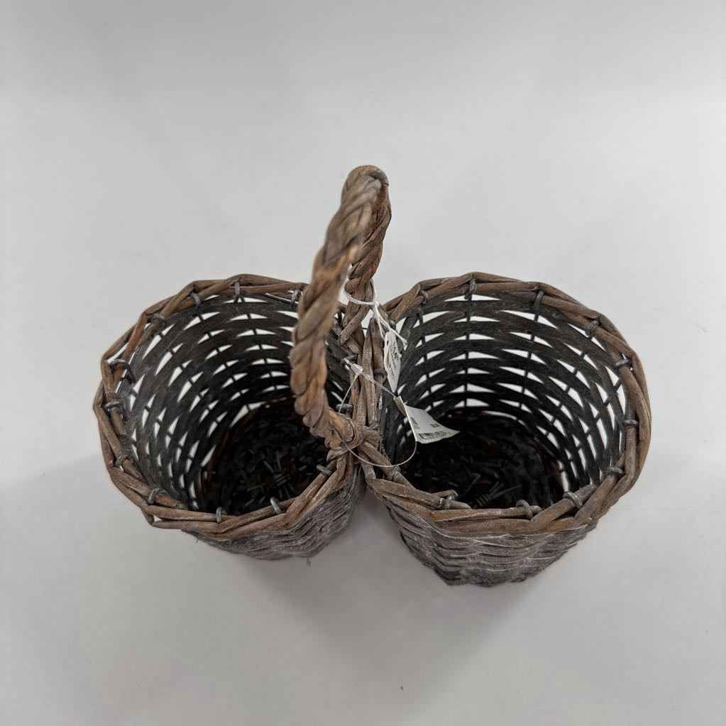 double rattan basket