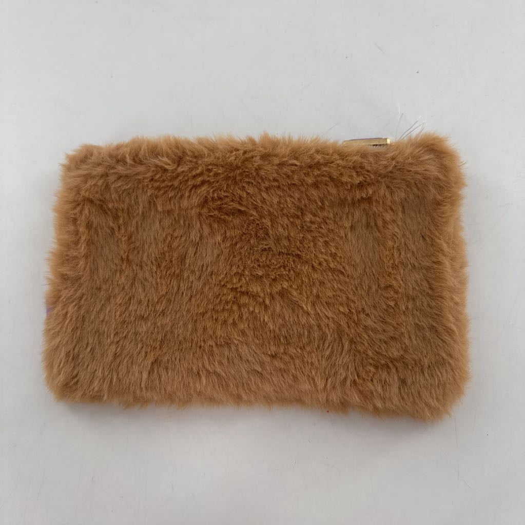 faux fur cosmetic pouch