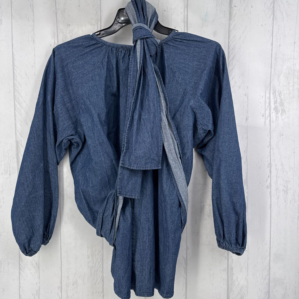 14 wrap around belted l/s top