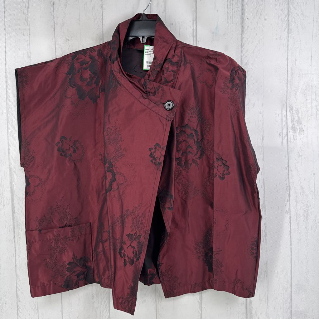 R135 L vine tapestry single button vest