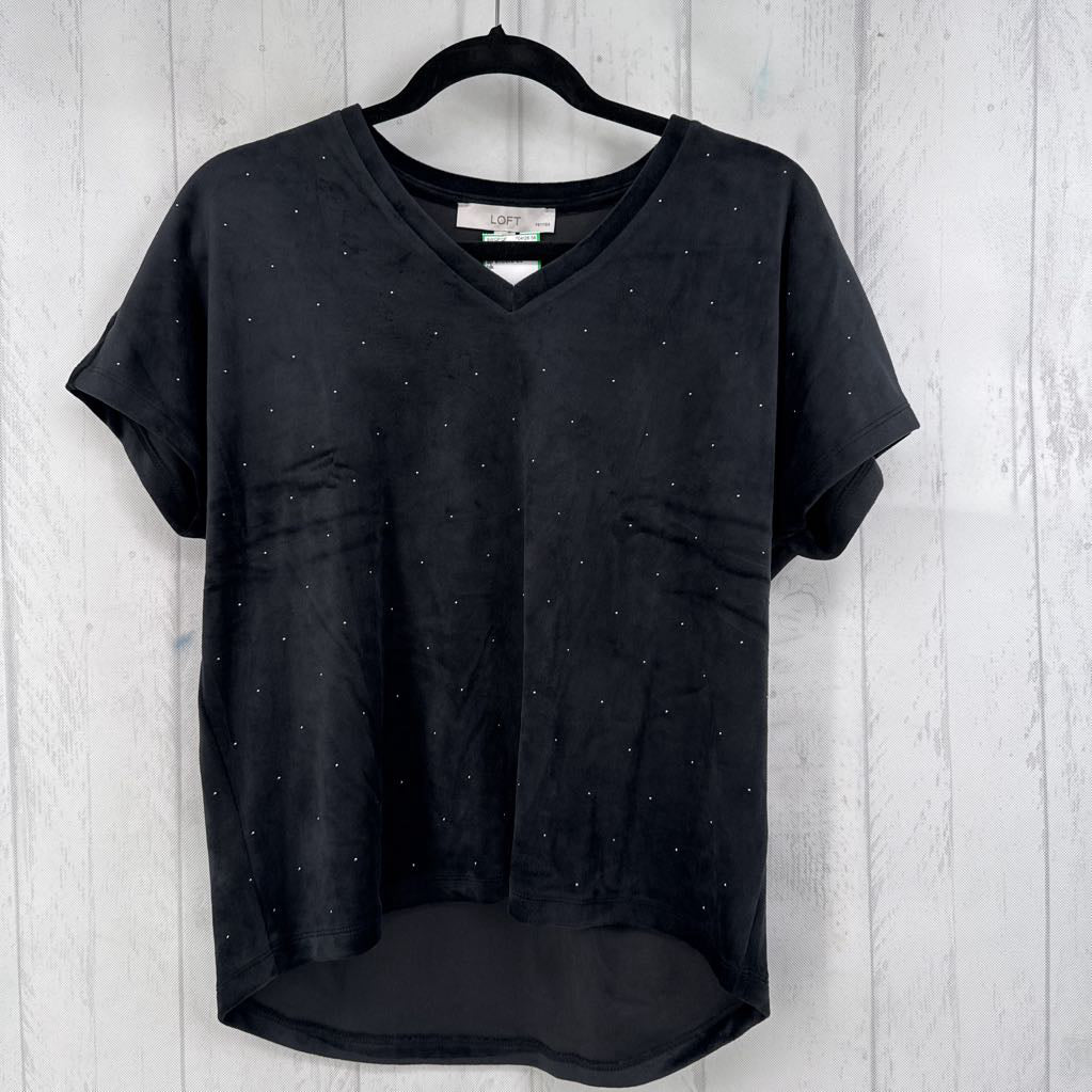 Sp embelished velour s/s top