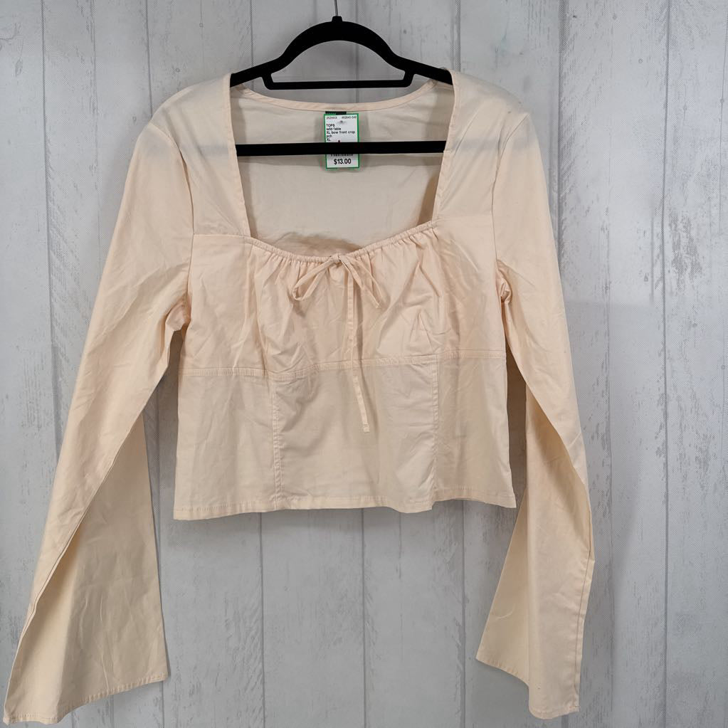 XL bow front crop l/s top