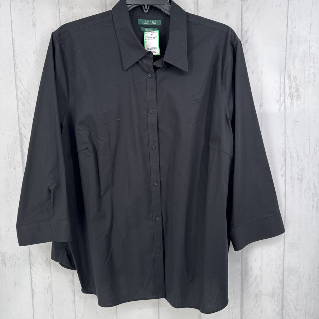 R75 3X non-iron button down 3/4 slv top