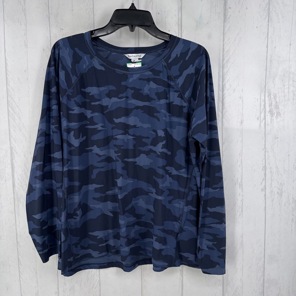 1X camo print l/s top