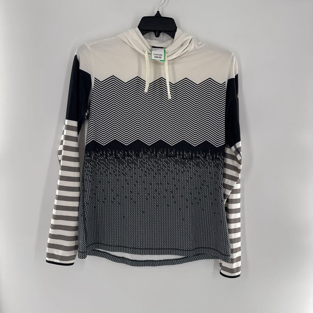 XL chevron stripedl/s pullover