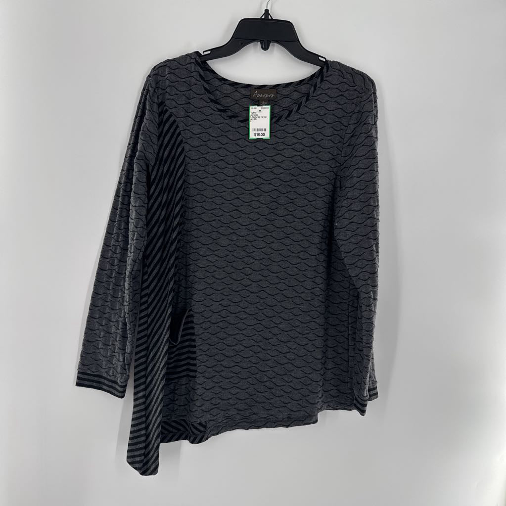 L textured l/s top