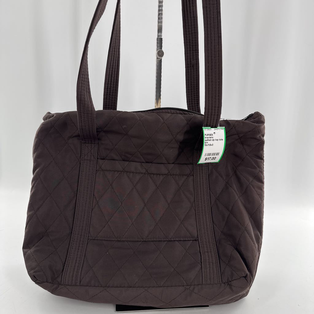 quilted zip top tote